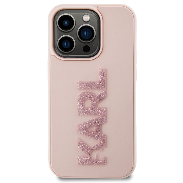 Karl Lagerfeld dėklas iPhone 15 Pro – rožinis