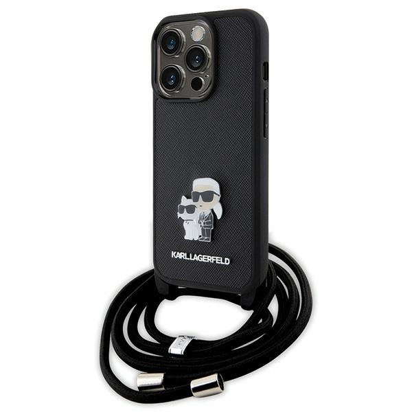 Karl Lagerfeld Crossbody dėklas iPhone 15 Pro – juodas