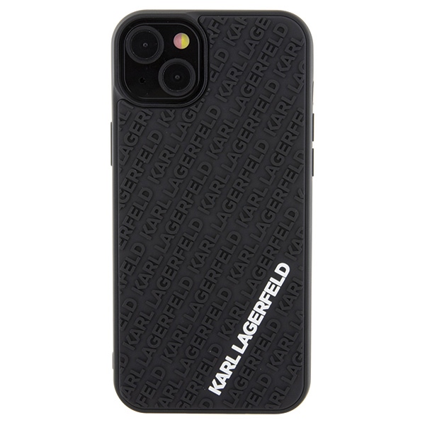 Karl Lagerfeld 3D Rubber Multi Logo dėklas iPhone 15 Plus – juodas