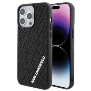 Karl Lagerfeld 3D silikoninis dėklas iPhone 15 Pro Max – juodas