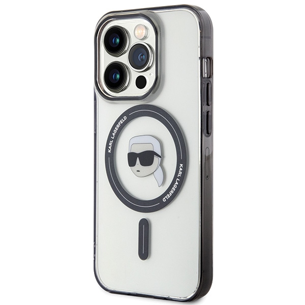 Karl Lagerfeld MagSafe dėklas iPhone 15 Pro – juodas