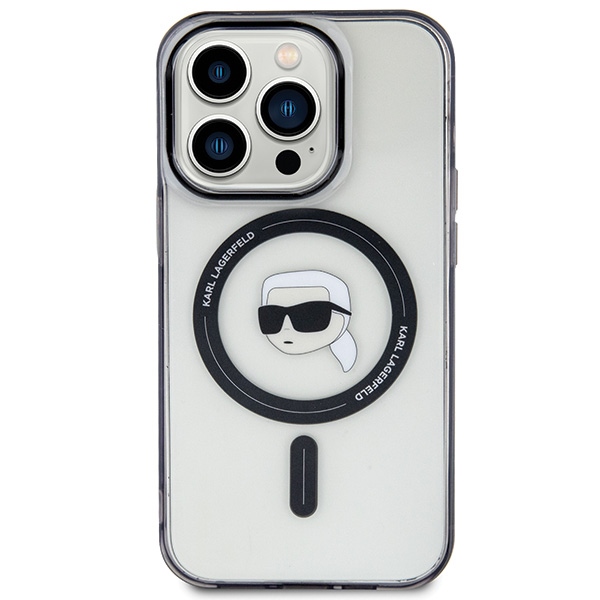 Karl Lagerfeld MagSafe dėklas iPhone 15 Pro – juodas