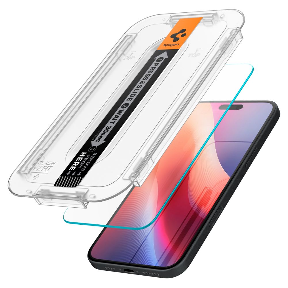 Apsauginis stiklas Spigen Glas.tR EZ Fit iPhone 15/16, skaidrus