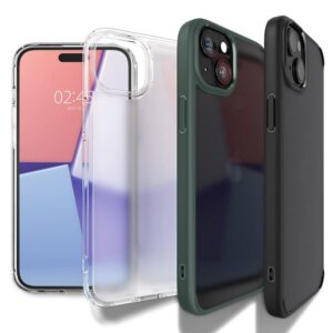 Spigen Crystal Hybrid dėklas iPhone 15 Plus – skaidrus mėlynas