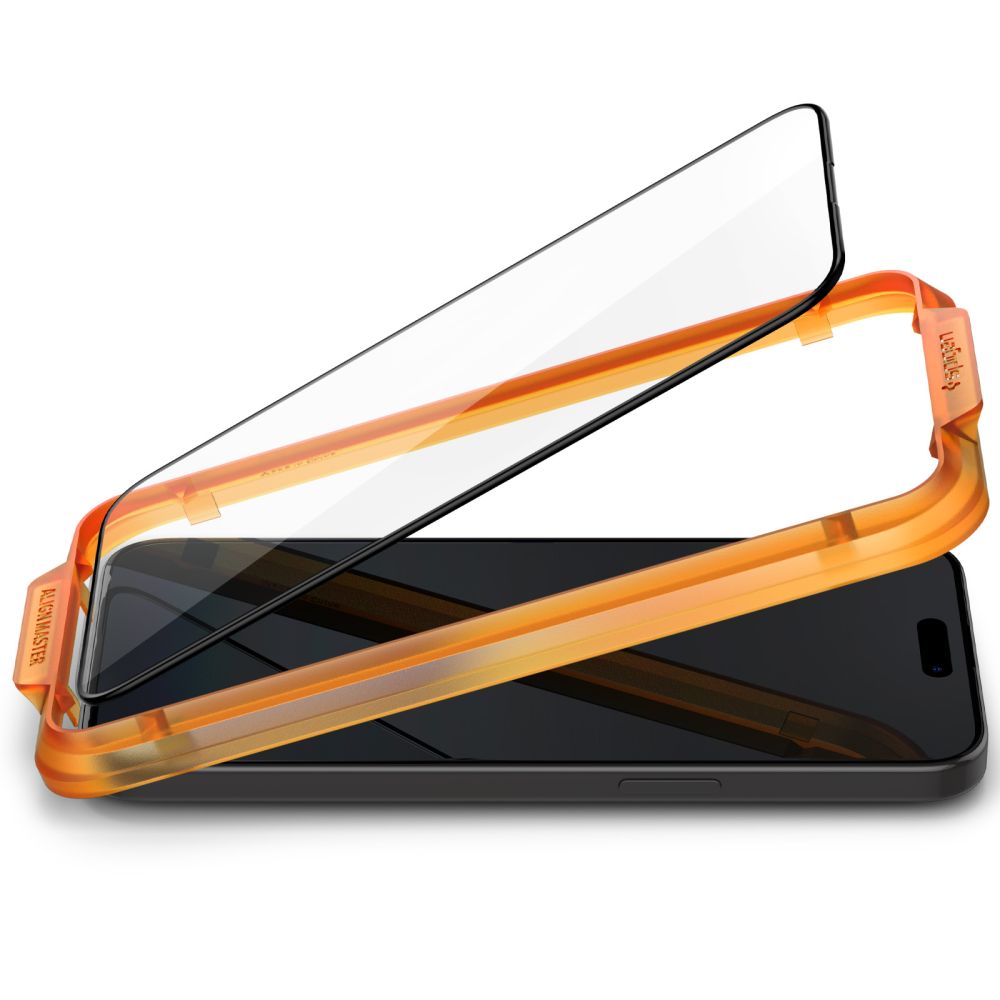 Apsauginis stiklas Spigen ALM Glass FC 2 vnt. iPhone 15 Juodas