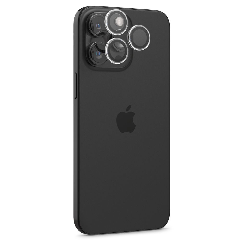 Kameros apsauginis stiklas Spigen Optik Pro Glas.tR EZ Fit iPhone 14 Pro/14 Pro Max/15 Pro/15 Pro Max/16 Pro/16 Pro Max/17 Pro/17 Pro Max, 2 vnt., skaidrus