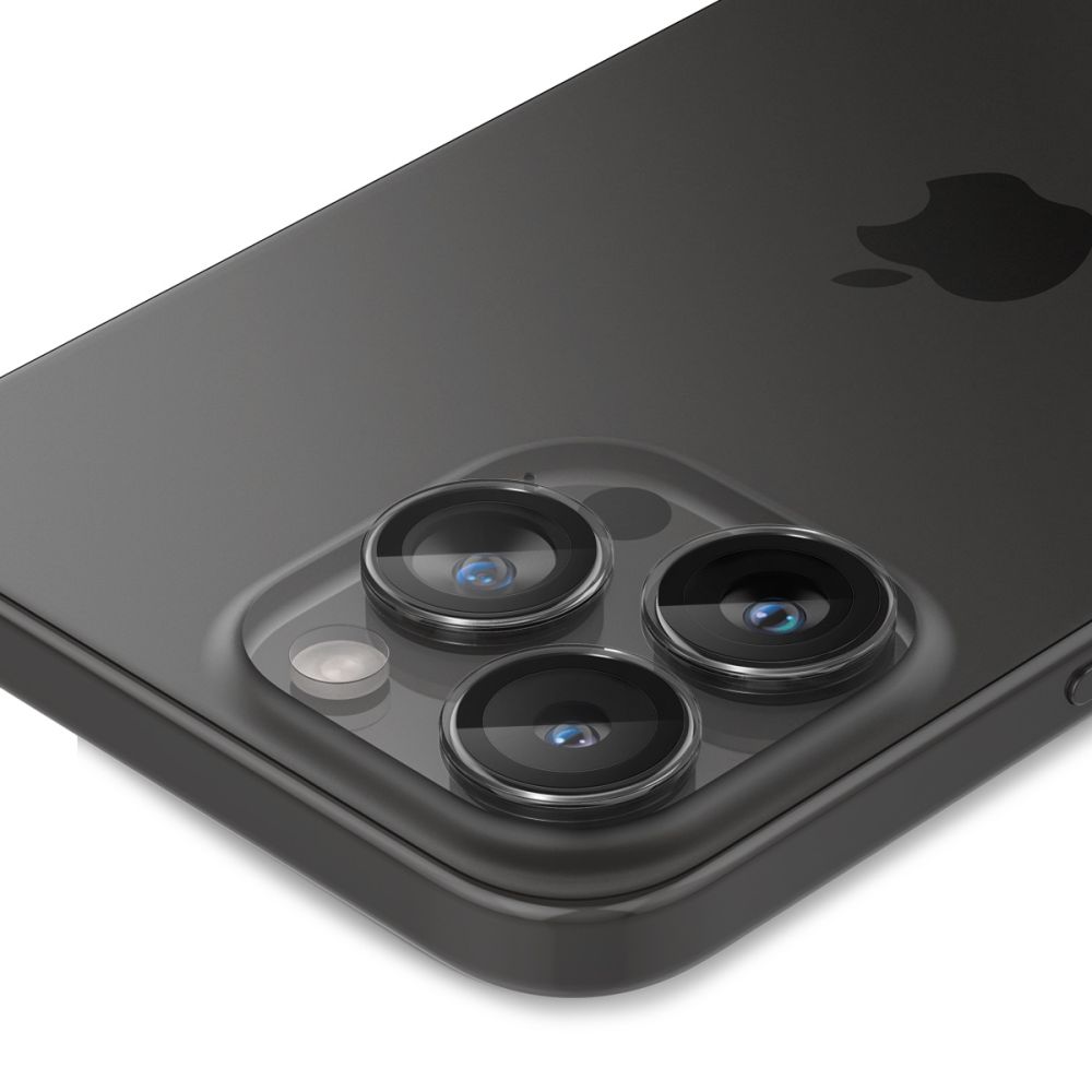 Kameros apsauginis stiklas Spigen Optik Pro Glas.tR EZ Fit iPhone 14 Pro/14 Pro Max/15 Pro/15 Pro Max/16 Pro/16 Pro Max/17 Pro/17 Pro Max, 2 vnt., skaidrus