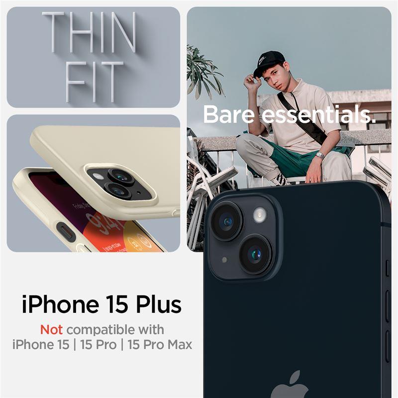 Spigen Thin Fit dėklas iPhone 15 Plus – smėlinis
