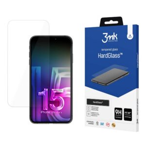 Grūdintas stiklas 9H 3mk HardGlass™, skirtas iPhone 15 Pro