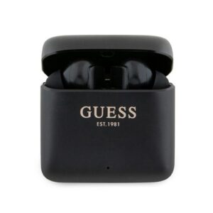 Guess Bluetooth ausinės GUTWSSU20ALEGK TWS + prijungimo stotelė juoda/juoda Spausdintas logotipas
