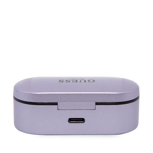 Guess GUTWST31EU TWS Bluetooth ausinės + prijungimo stotelė violetinė/violetinė