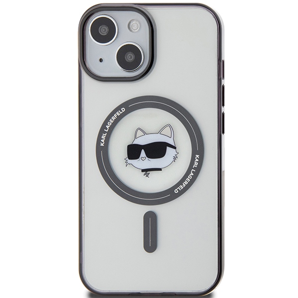 Karl Lagerfeld MagSafe dėklas iPhone 15 Plus – skaidrus