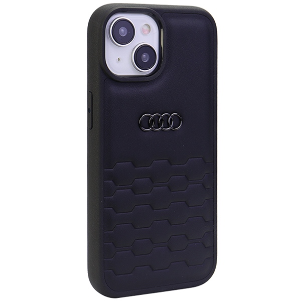 Audi GT Synthetic Leather dėklas iPhone 15 Plus – juodas