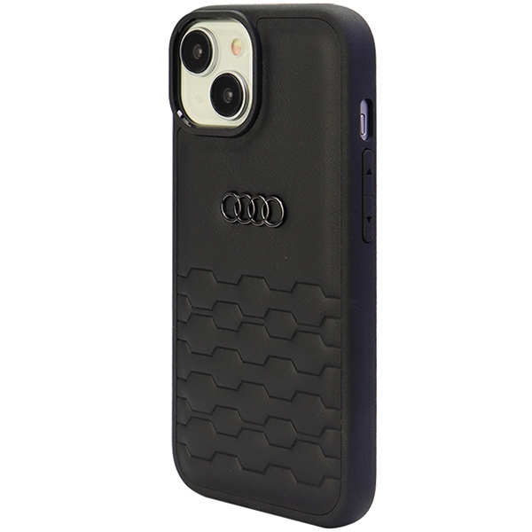 Audi GT Synthetic Leather dėklas iPhone 15 Plus – juodas
