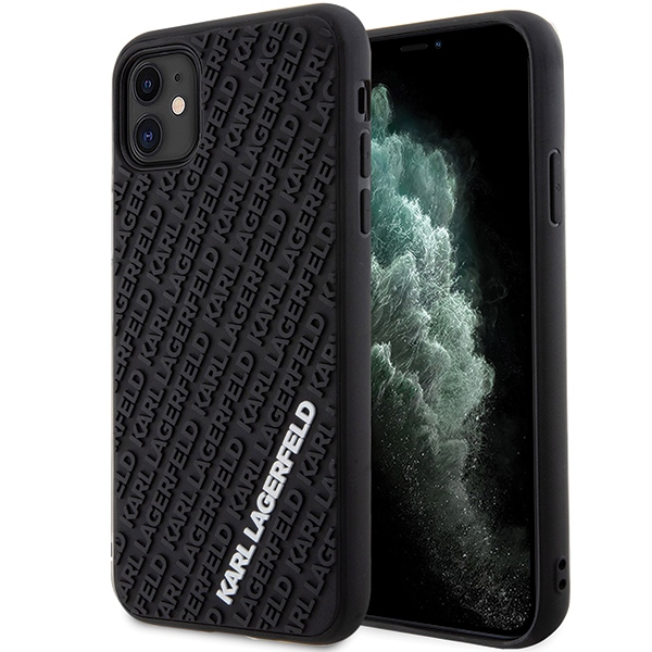 Karl Lagerfeld 3D Rubber dėklas iPhone 11/XR – juodas
