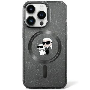 Karl Lagerfeld blizgus MagSafe dėklas iPhone 11/XR – juodas