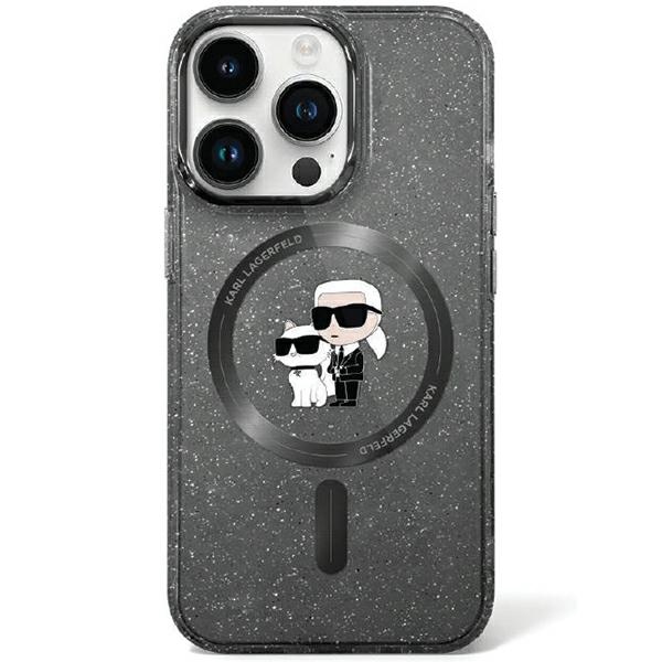 Karl Lagerfeld blizgus MagSafe dėklas iPhone 11/XR – juodas
