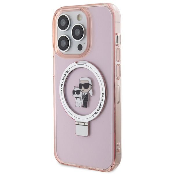 Karl Lagerfeld MagSafe dėklas iPhone 15 Pro – rožinis