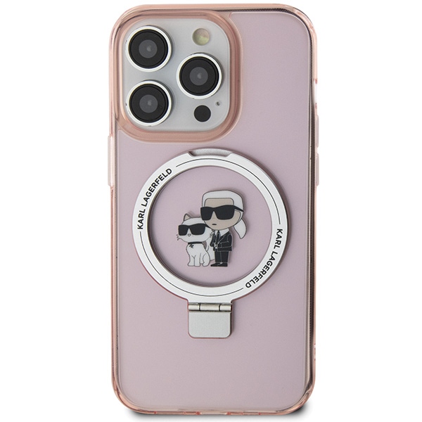 Karl Lagerfeld MagSafe dėklas iPhone 15 Pro – rožinis