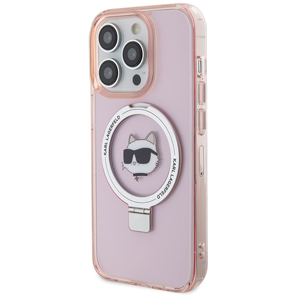 Karl Lagerfeld MagSafe dėklas iPhone 15 Pro Max – rožinis