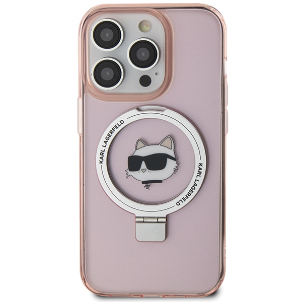 Karl Lagerfeld MagSafe dėklas iPhone 15 Pro Max – rožinis