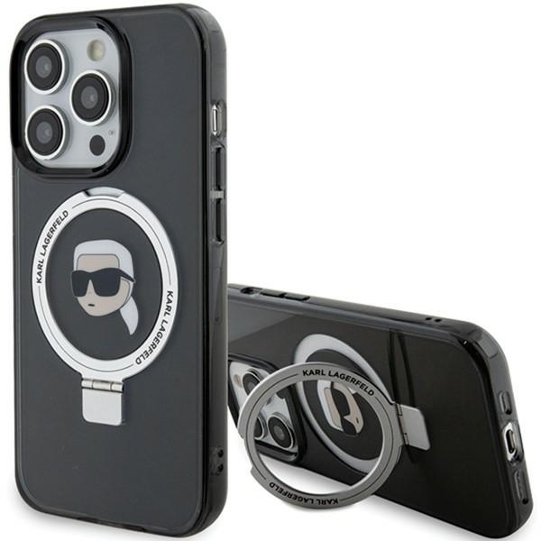 Karl Lagerfeld MagSafe dėklas iPhone 15 Pro Max – juodas