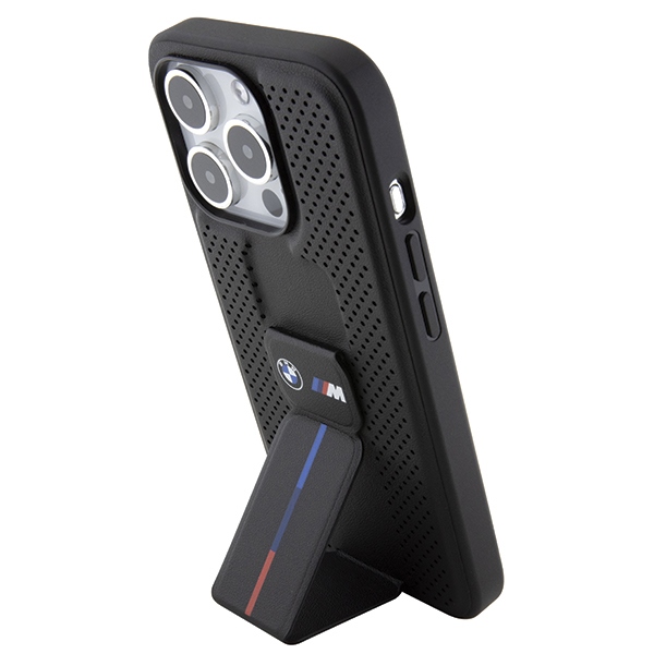 BMW Grip Stand odinis dėklas iPhone 15 Pro – juodas