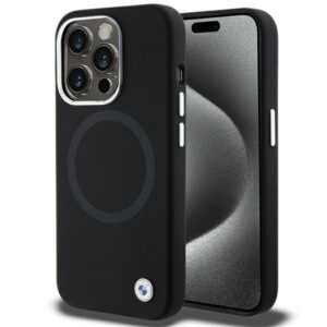 BMW MagSafe silikoninis dėklas iPhone 15 Pro – juodas