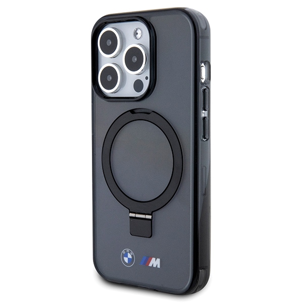 BMW MagSafe dėklas su stovu iPhone 15 Pro – juodas