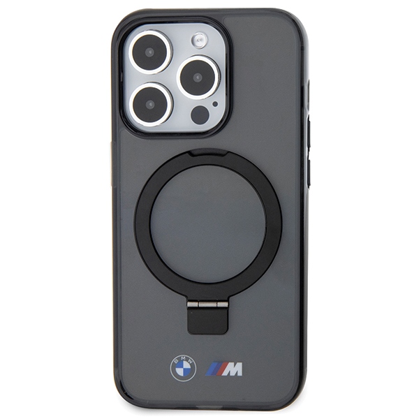 BMW MagSafe dėklas su stovu iPhone 15 Pro – juodas