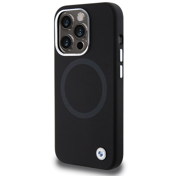 BMW silikoninis MagSafe dėklas iPhone 15 Pro Max – juodas