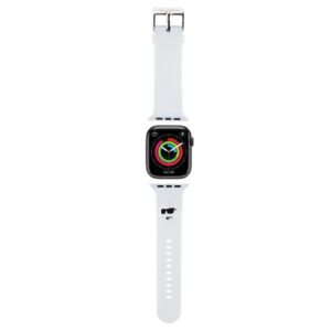 Karl Lagerfeld 3D guminis Choupette galvos dirželis, skirtas Apple Watch 42/44/45/49mm – baltas