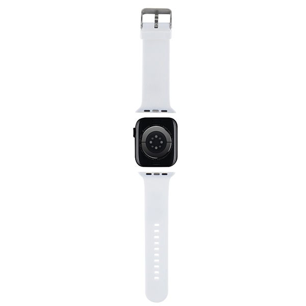 Karl Lagerfeld 3D guminis Choupette galvos dirželis, skirtas Apple Watch 42/44/45/49mm – baltas