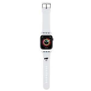 Karlo Lagerfeldo 3D guminis „Choupette“ galvučių dirželis „Apple Watch“ 38/40/41 mm – baltas