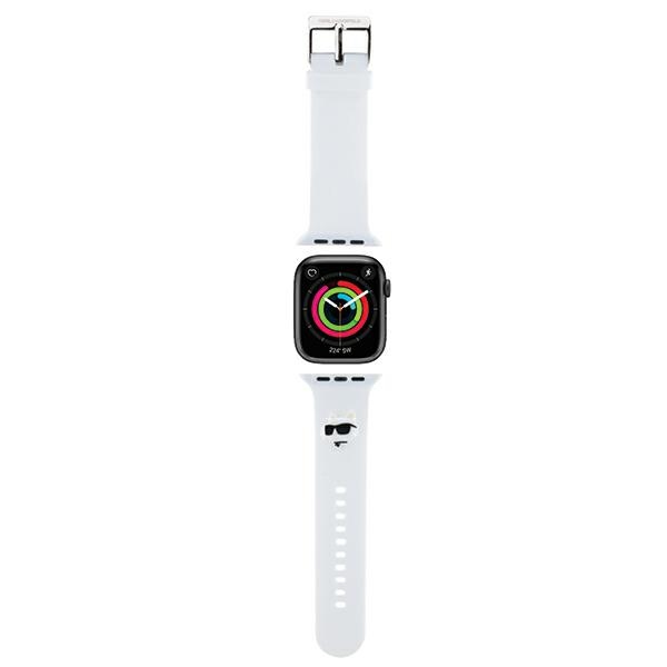 Karlo Lagerfeldo 3D guminis „Choupette“ galvučių dirželis „Apple Watch“ 38/40/41 mm – baltas