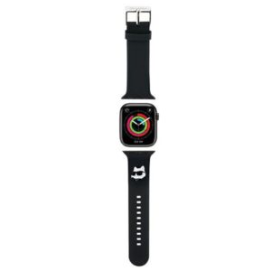 Karlo Lagerfeldo 3D guminis „Choupette“ galvučių dirželis „Apple Watch“ 38/40/41 mm – juodas