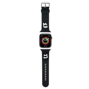 Karl Lagerfeld 3D guminis Karl&Choupette Heads dirželis Apple Watch 38/40/41mm - juodas