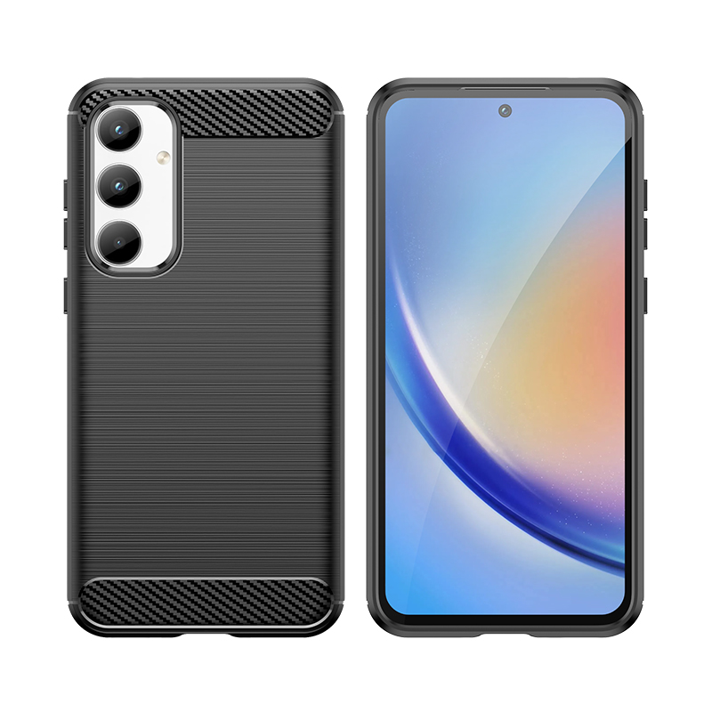 Karboninis TPU dėklas Samsung Galaxy A35 – juodas