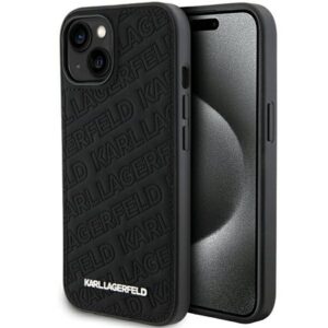 Karl Lagerfeld dėklas iPhone 15 – juodas, Quilted K