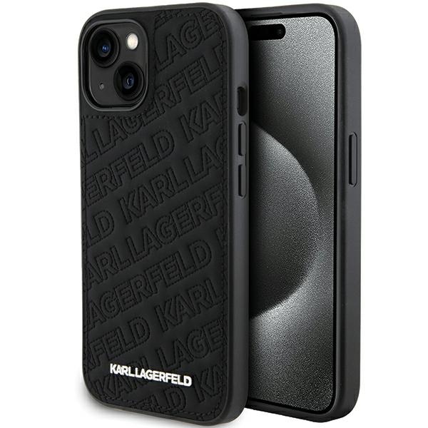 Karl Lagerfeld dėklas iPhone 15 – juodas, Quilted K