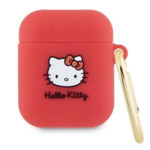 Hello Kitty silikoninis 3D dėklas AirPods 1/2 – fuksija