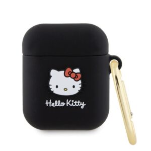 Hello Kitty silikoninis dėklas AirPods 1/2 – juodas
