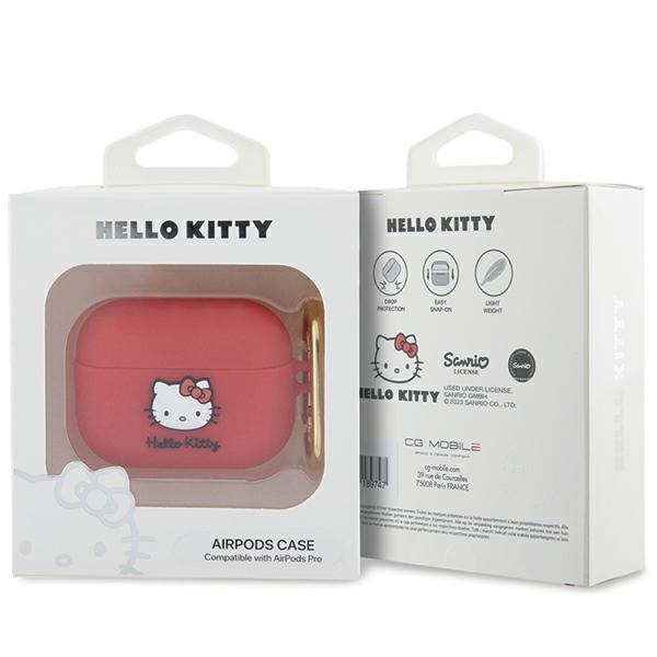 Hello Kitty silikoninis dėklas AirPods Pro – fuksija