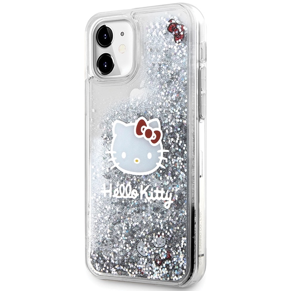 Hello Kitty Liquid Glitter dėklas iPhone 11/XR – sidabrinis