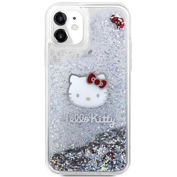 Hello Kitty Liquid Glitter dėklas iPhone 11/XR – sidabrinis