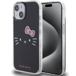 Hello Kitty dėklas iPhone 15 – juodas (IML)