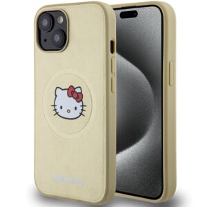 Hello Kitty odinis MagSafe dėklas iPhone 15 – auksinis