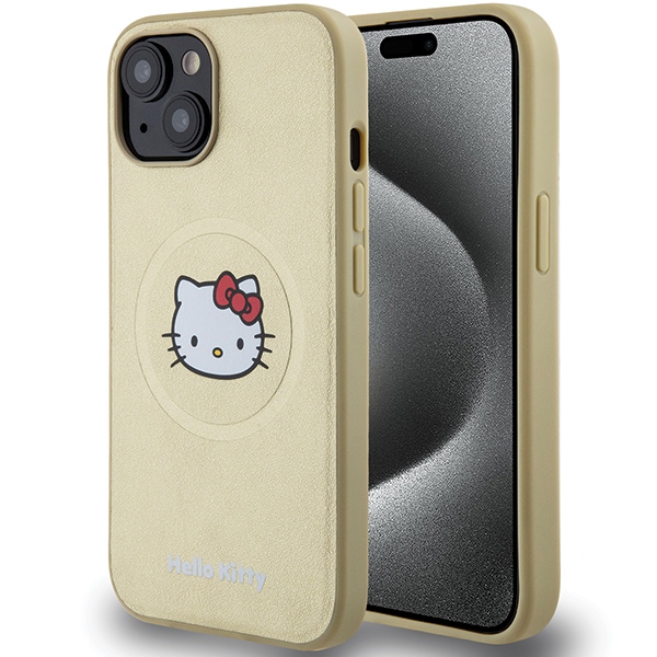 Hello Kitty odinis MagSafe dėklas iPhone 15 – auksinis