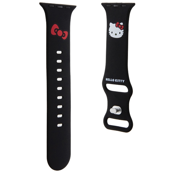 Hello Kitty silikoninis Kitty galvos dirželis skirtas Apple Watch 38/40/41mm - juodas