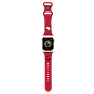 Hello Kitty silikoninis Kitty galvos dirželis skirtas Apple Watch 38/40/41mm – raudonas